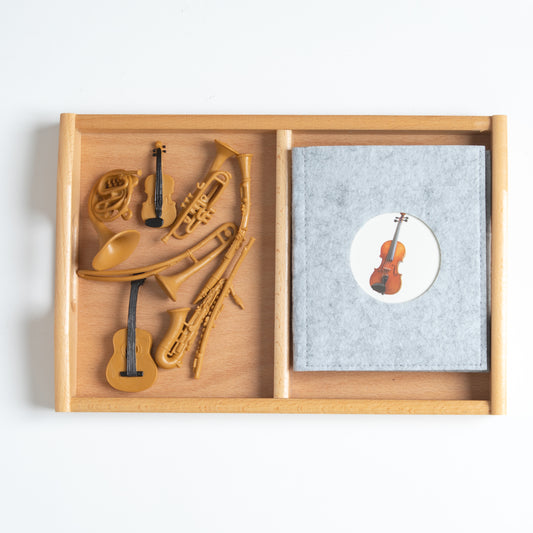 Montessori Classification Set - Musical Instruments - 3-Part Nomenclature Cards (Classified Cards) with Mini Objects