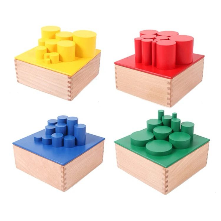 Montessori Knobless Cylinders with Control Cards - Sensorial Material ...