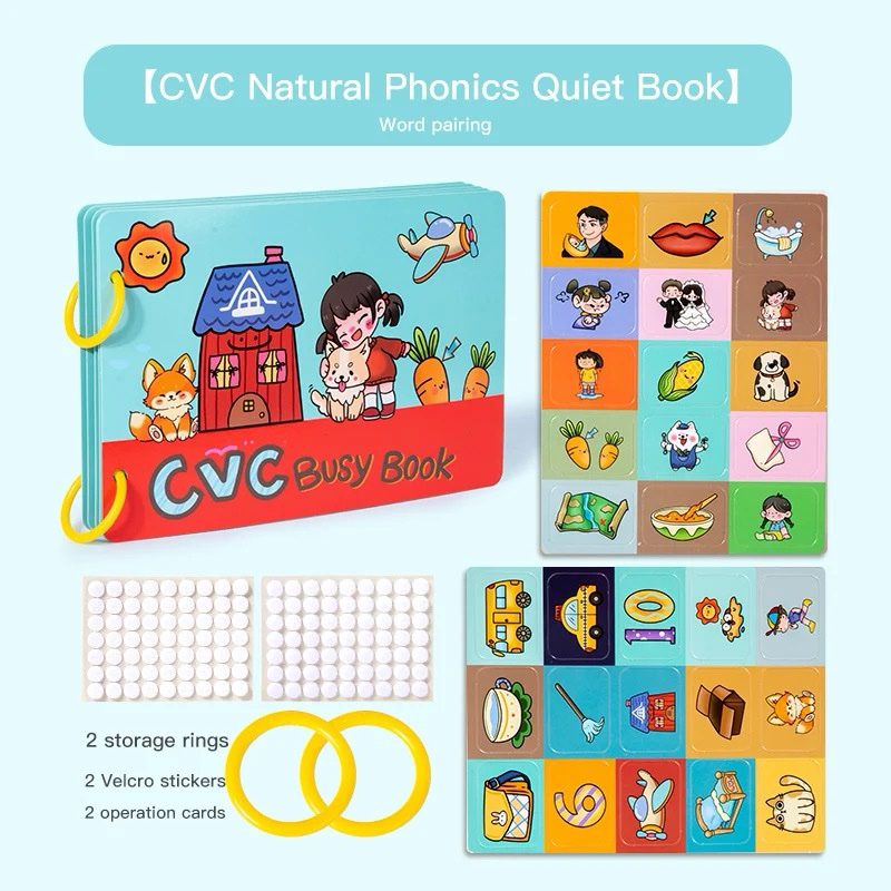 CVC Busy Book – Phonics Learning Activity for Toddlers and Preschoolers