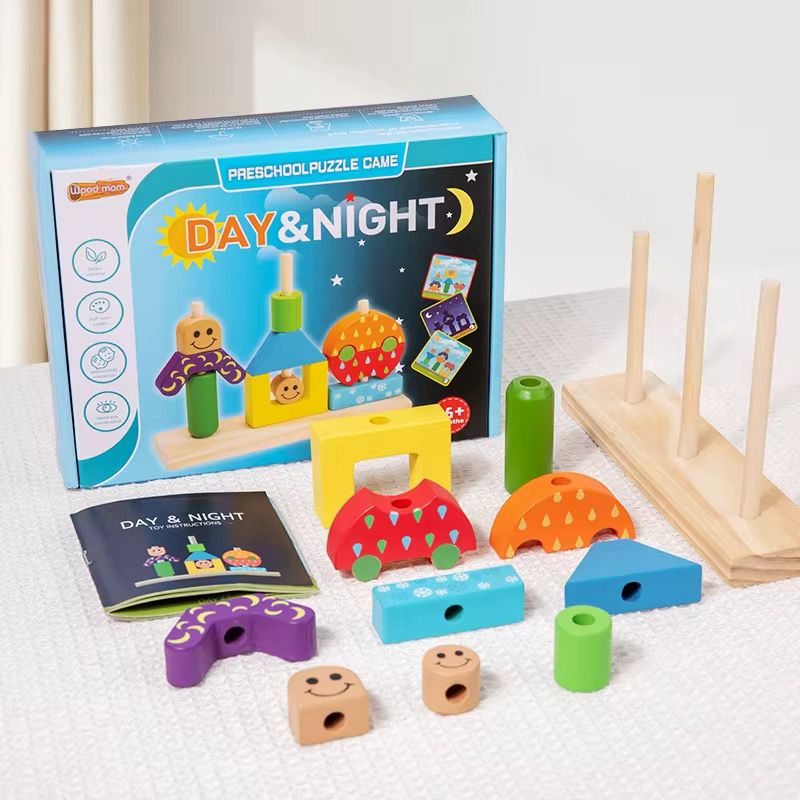 Day and Night Puzzle – Wooden Logic Challenge for Preschoolers