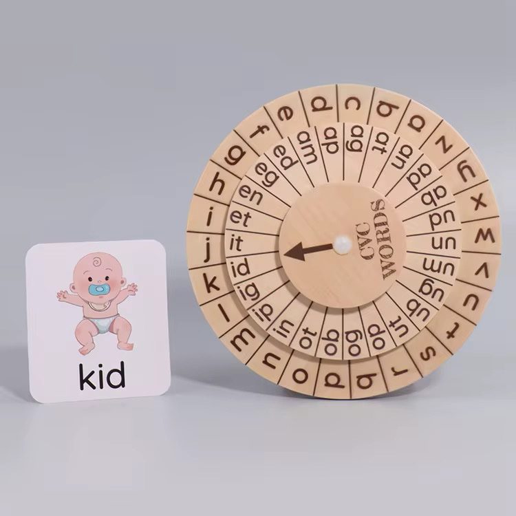 Early literacy CVC word wheel activity to support phonemic awareness and spelling practice