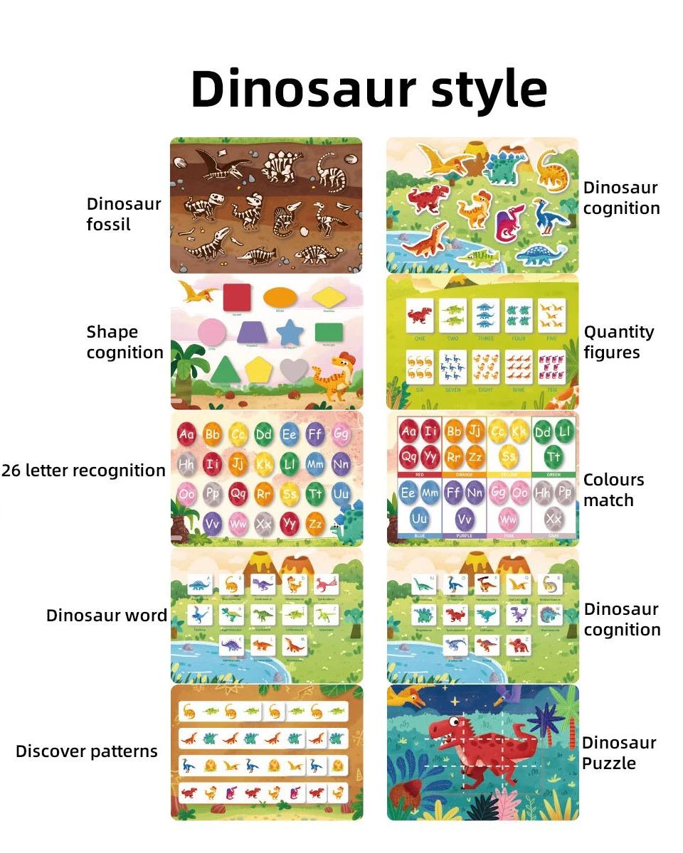 Farm and dino busy book interactive learning binder with educational activities for toddlers