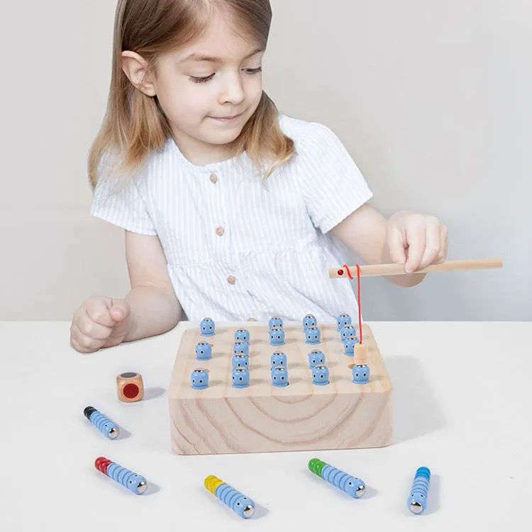 Worm Fishing and Memory Game – Color Matching and Cognitive Development Toy