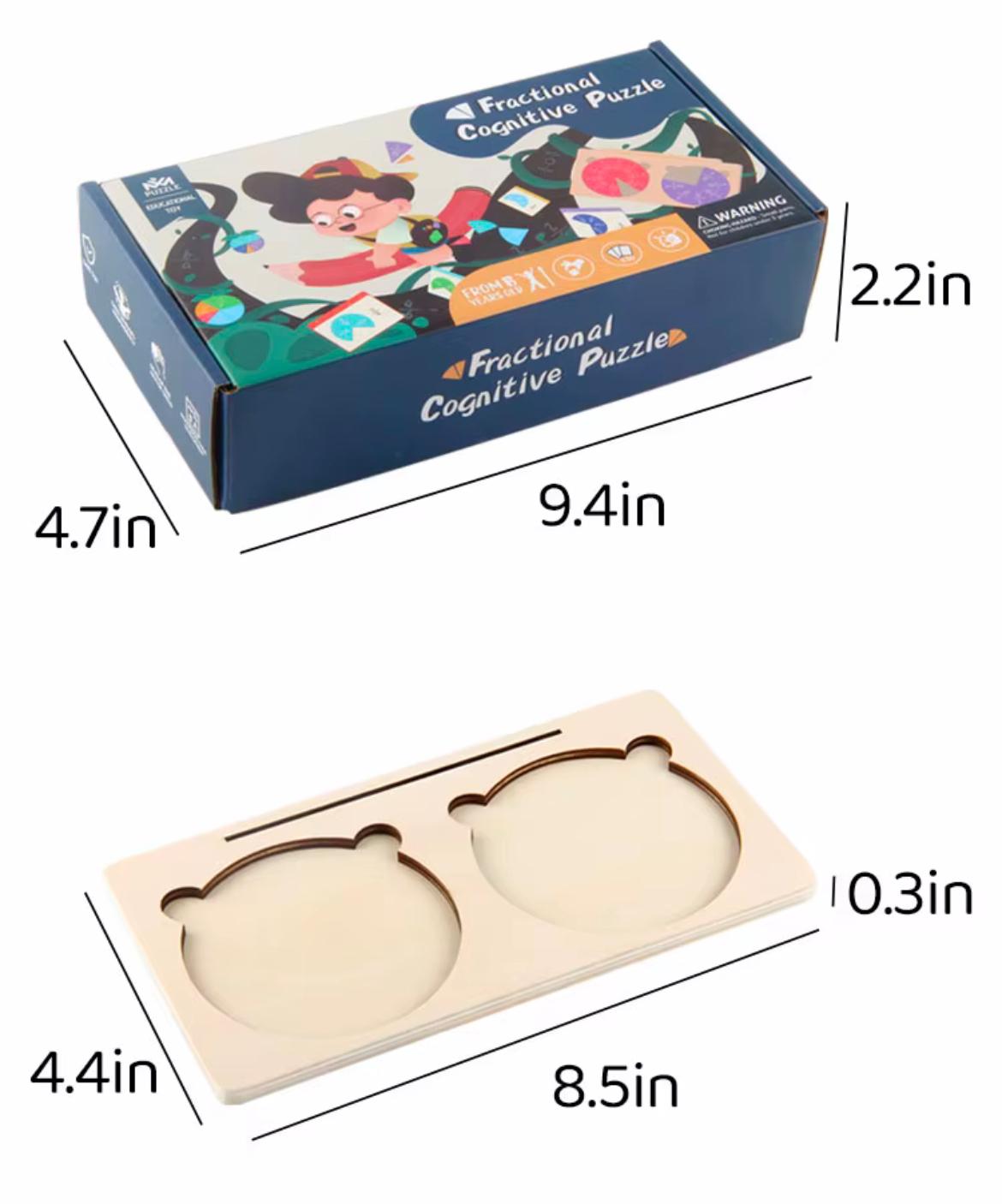 Montessori Fraction Puzzle - Wooden Cognitive Learning Set