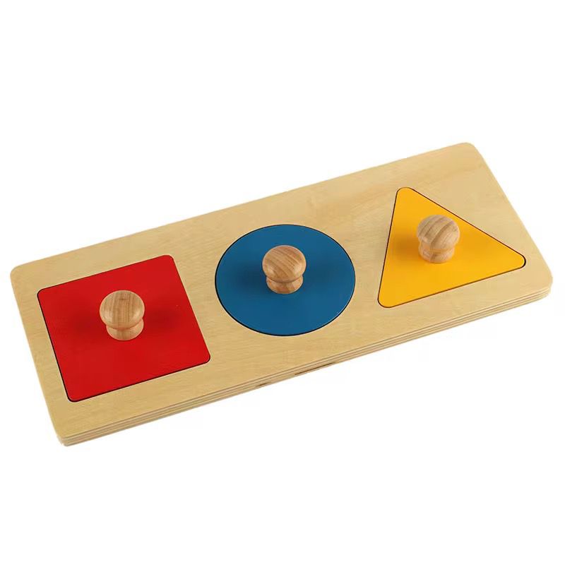 Montessori Basic Shapes Peg Puzzle (Square, Circle, Triangle)