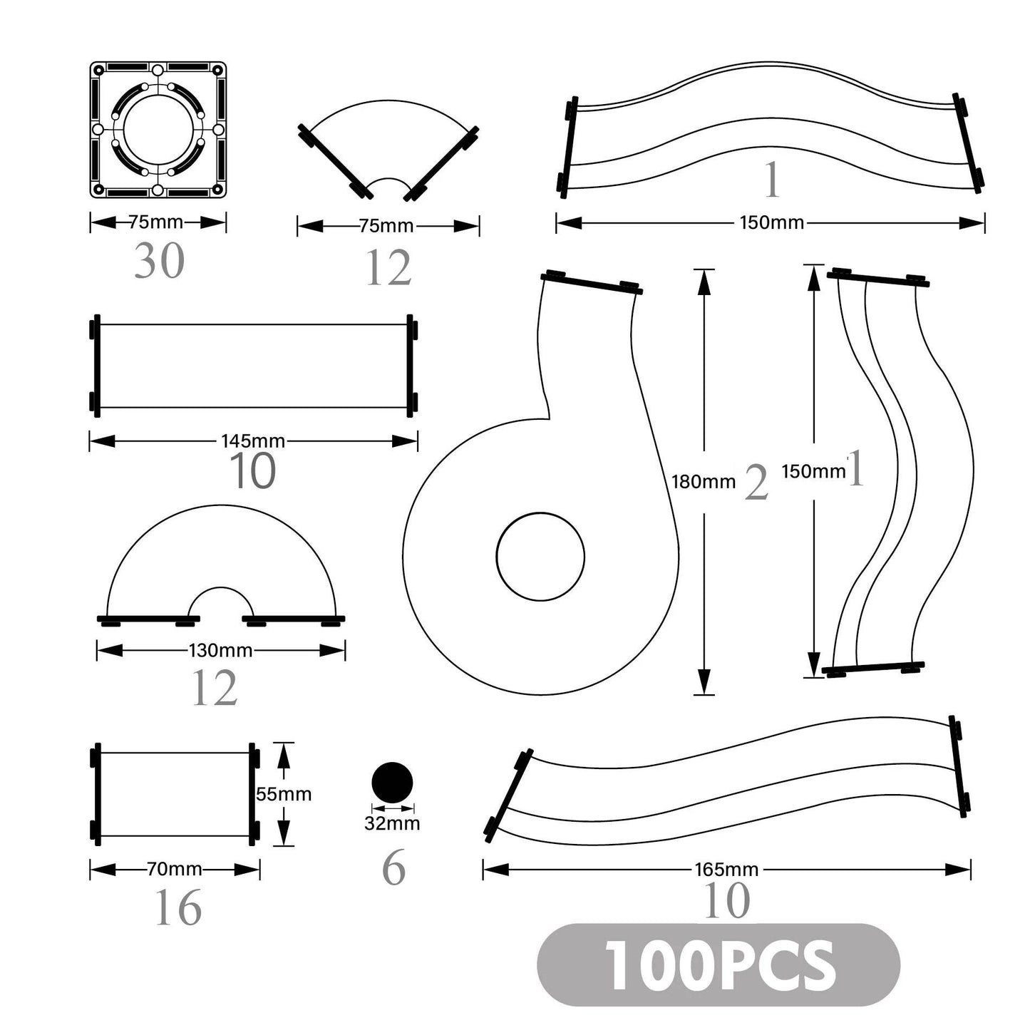 Magnetic Marble Run – 100-Piece – Rainbow Color – STEM Construction Set for Kids