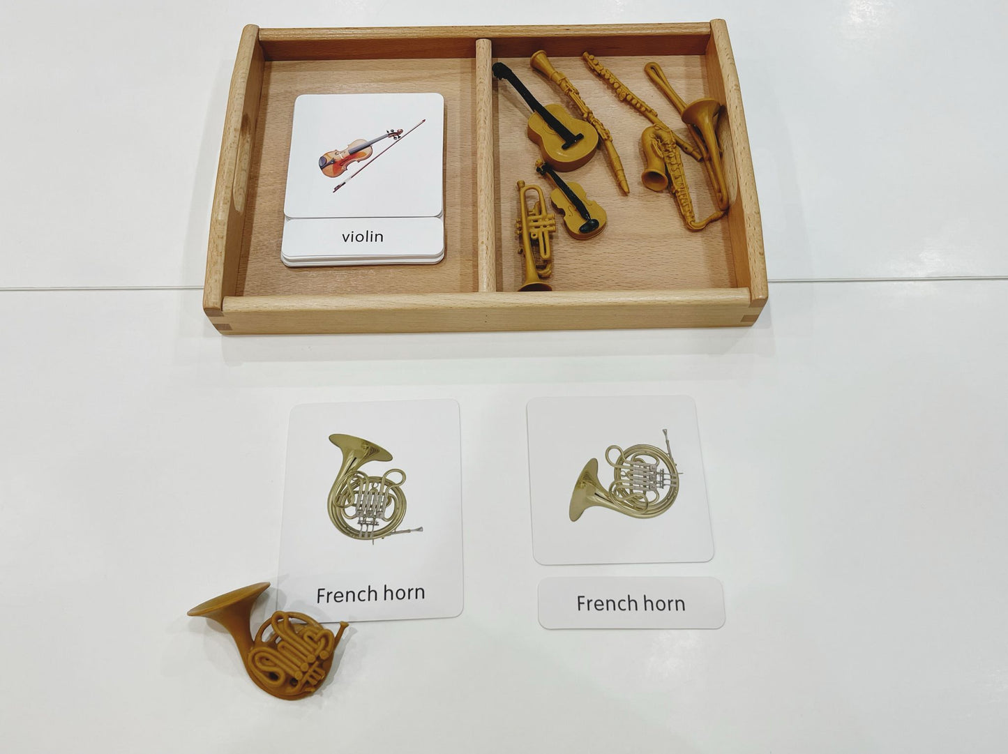 Montessori Classification Set - Musical Instruments - 3-Part Cards (Classified Cards) with Mini Objects
