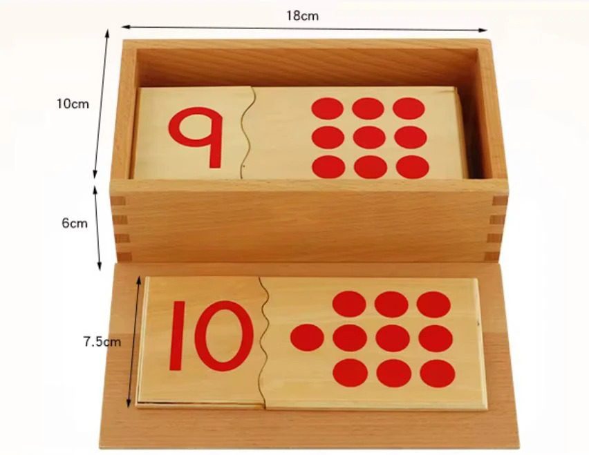 Montessori Number Puzzle 1–10 - Wooden Self-Correcting Math Matching Set