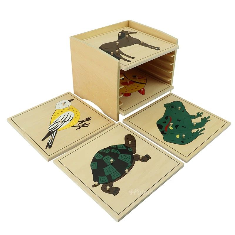 Montessori Zoology - Cabinet for Wooden Puzzles