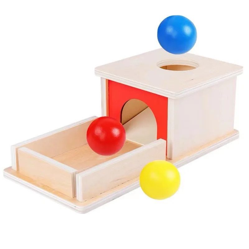Object Permanence Ball Drop - Wooden Toy for Hand-Eye Coordination