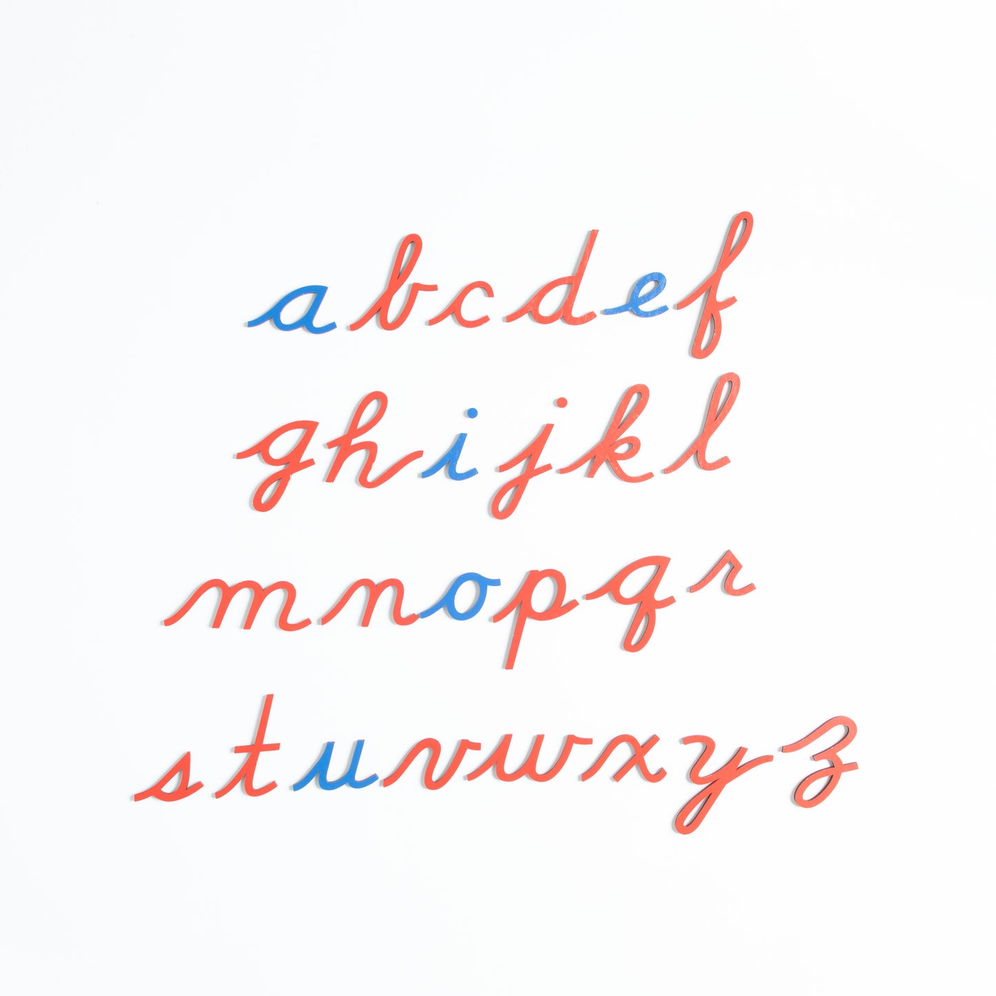 Phonics language set with cursive letters and 104 real objects for Montessori learning