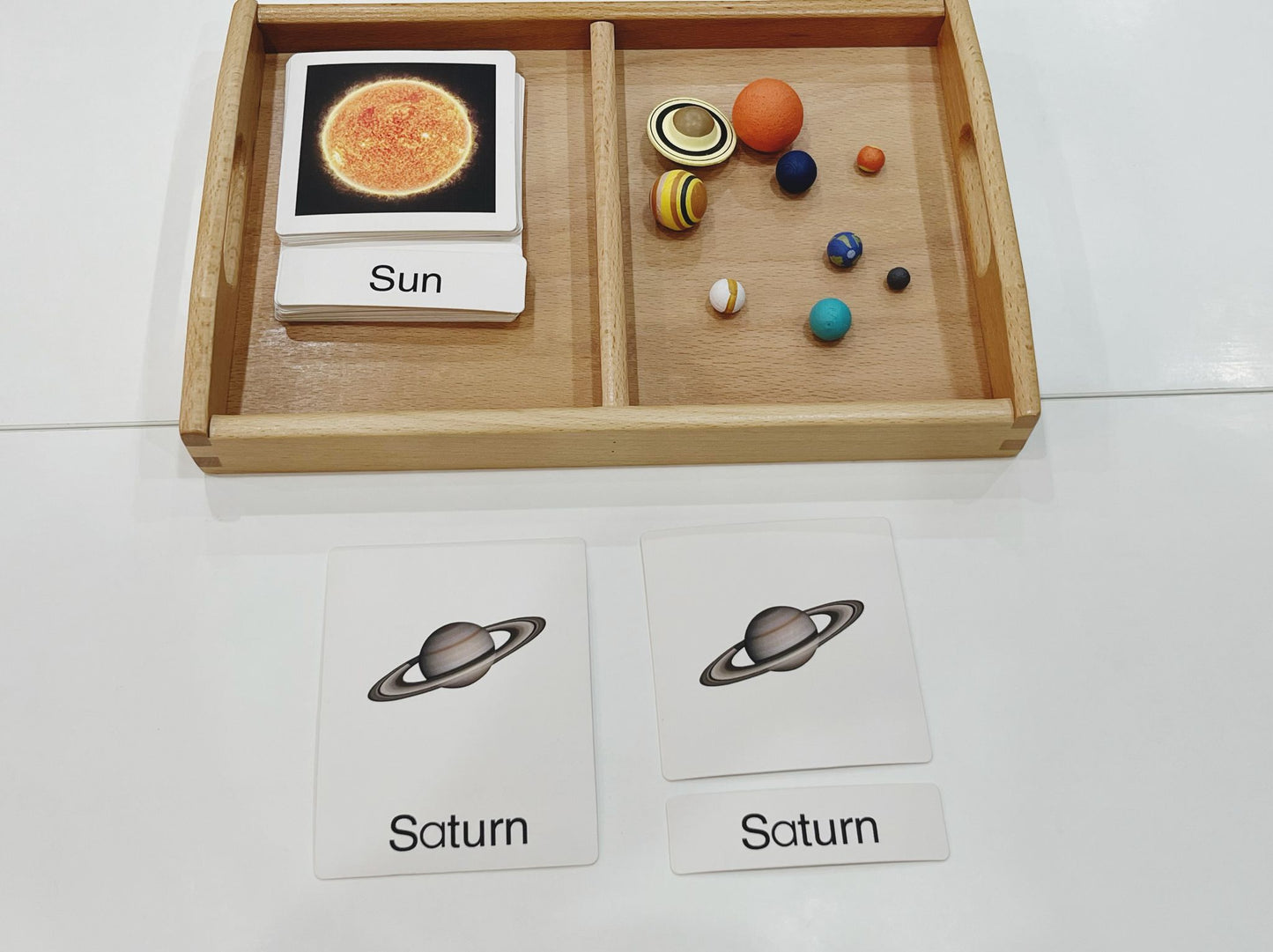 Montessori Classification Set - Solar System - 3-Part Cards (Classified Cards) with Mini Objects