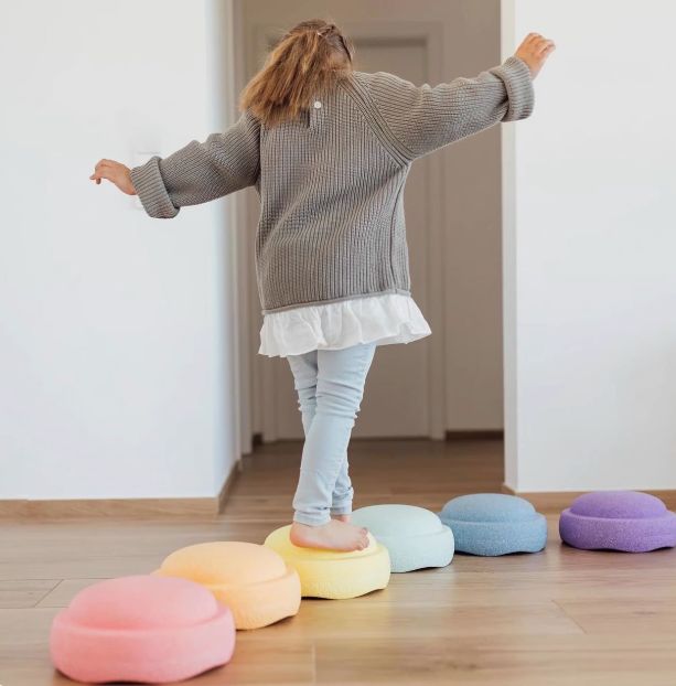 Stepping Stones (Round Pastel) - Sensory and Gross Motor Development for Kids