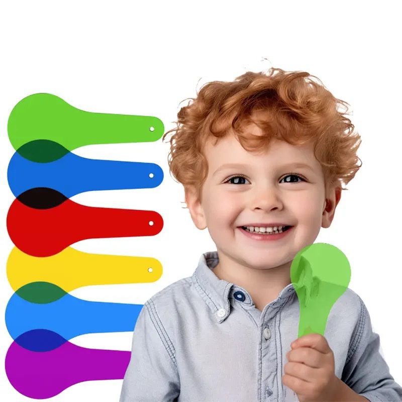 Transparent color mixing paddles sensory learning tool for children to discover secondary colors through play
