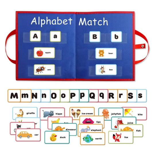 104 pcs Phonics Matching Board - Alphabet Learning Activity for Kindergarten and Preschool | Portable and Interactive Set