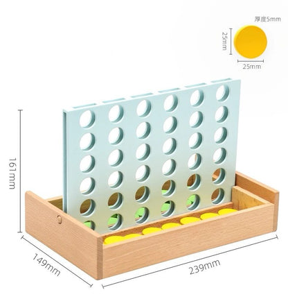 Wooden Connect 4 Game – Classic 2-Player Strategy Game for Kids and Adults | No Screen Time