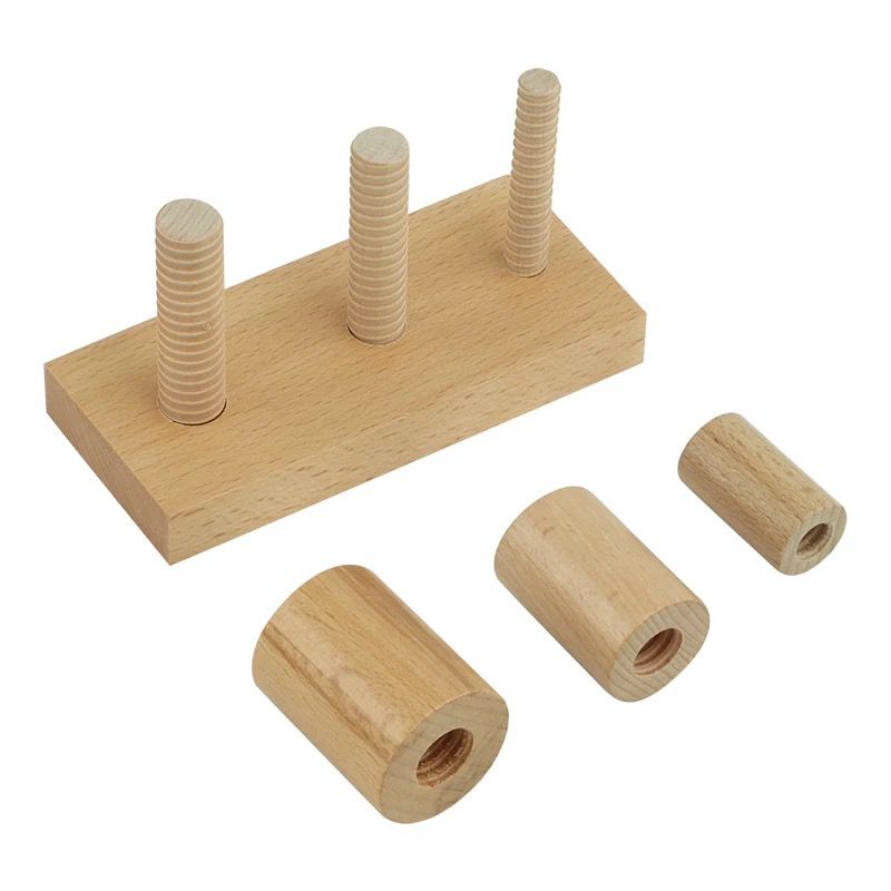 Toddler wooden screw cylinders fine motor work