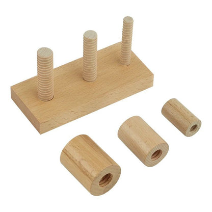 Toddler wooden screw cylinders fine motor work