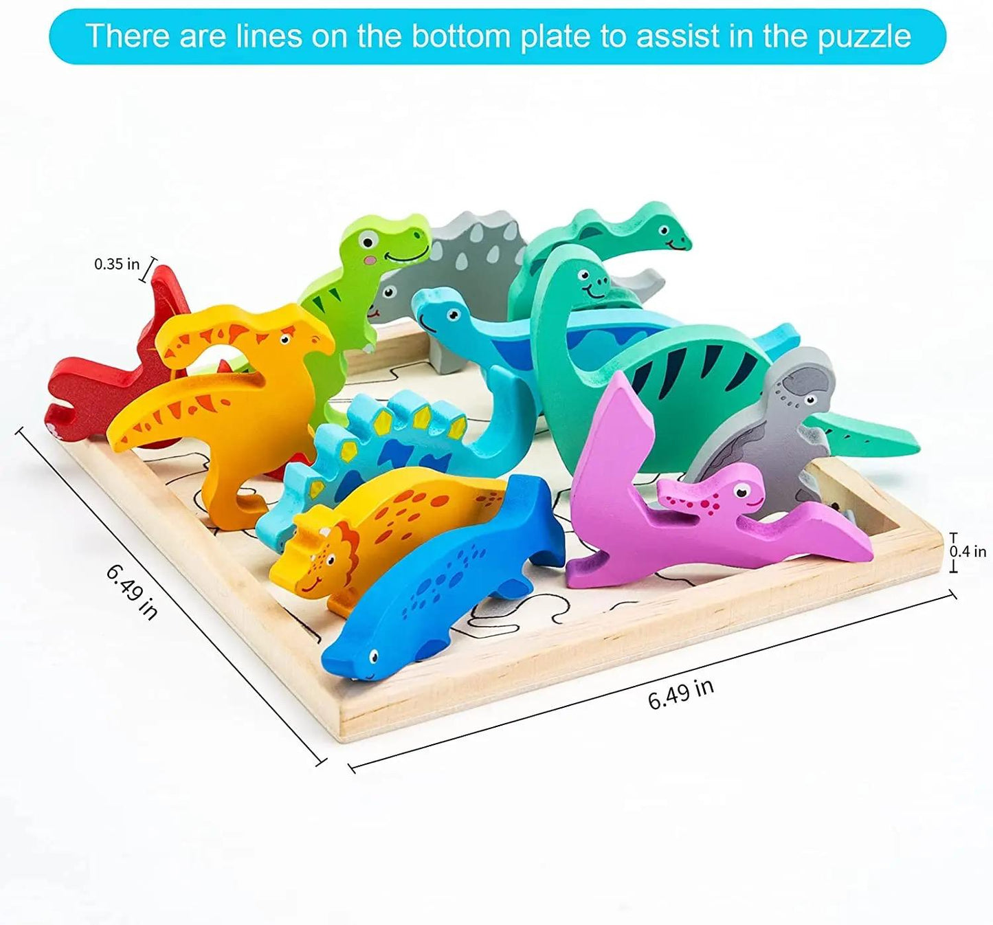4-in-1 Wooden Animal Puzzles - Farm, Ocean, Dino and Wild Themes | Fine Motor and Cognitive Skill Builder
