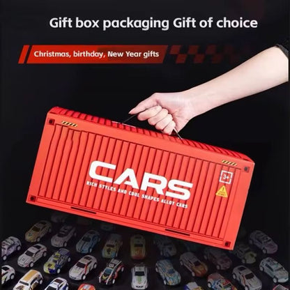 48-Piece Plastic Mini Car Set with Cardboard Storage Case and Play Track - Racing Toy Gift for Kids