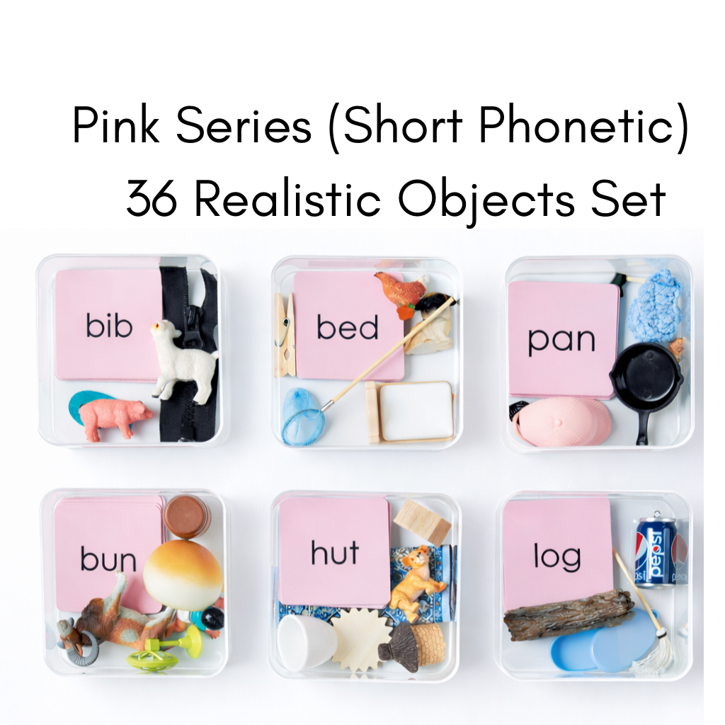 Montessori Pink Series Object Boxes | Short Phonetic Language Material | Composing and reading CASA material