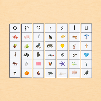 A-Z Phonics Object Matching Set ( 130 miniature objects) for Beginning Sounds with Alphabet Strips | 5 objects per letter