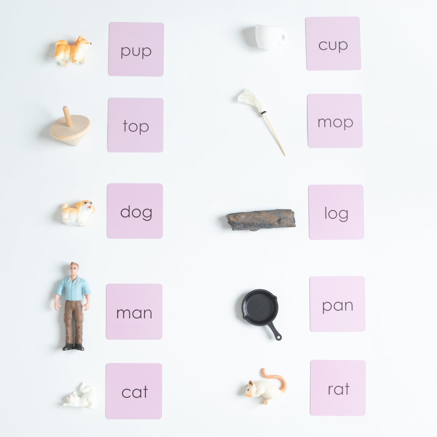 Montessori Pink Series Rhyming Words Matching Set | Montessori Language Material for Classroom