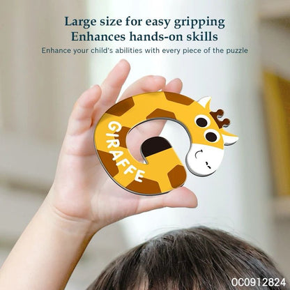 Magnetic Alphabet and Puzzle Set - Uppercase and Lowercase Letters, Animal and Vehicle Matching Puzzles