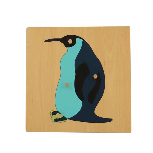 Montessori Zoology - Penguin Puzzle with Wooden Knobs