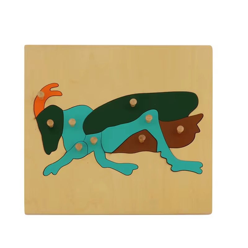 Montessori Zoology - Mantis Puzzle with Wooden Knobs