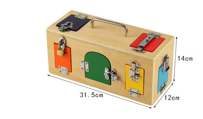 Montessori Lock Box - Wooden Practical Life Material for Fine Motor Skill Development