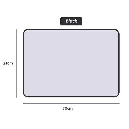 Rectangular magnetic whiteboard with black border measuring 30 cm by 21 cm, suitable for writing practice.