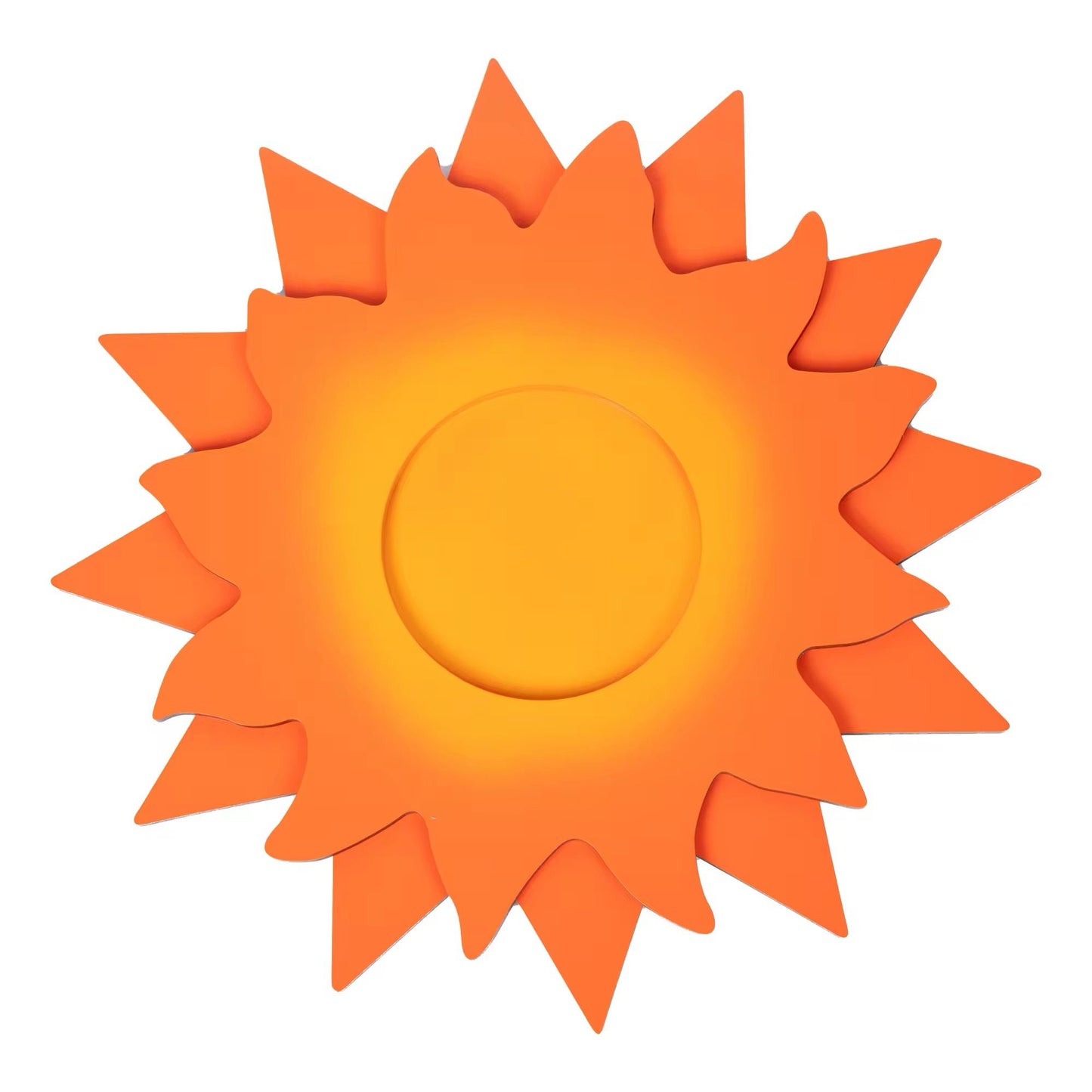 Wooden sun centerpiece used in Montessori birthday celebration mat representing the passage of time