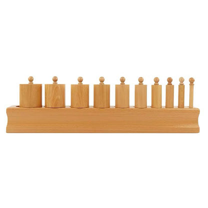 Montessori knobbed cylinder block with cylinders increasing in diameter