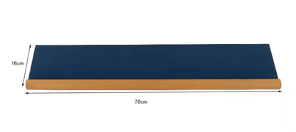 Front view of Montessori wooden stand used to store metal inset trays.