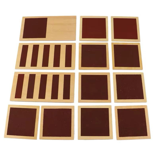 Montessori rough and smooth tactile boards full set for sensory discrimination