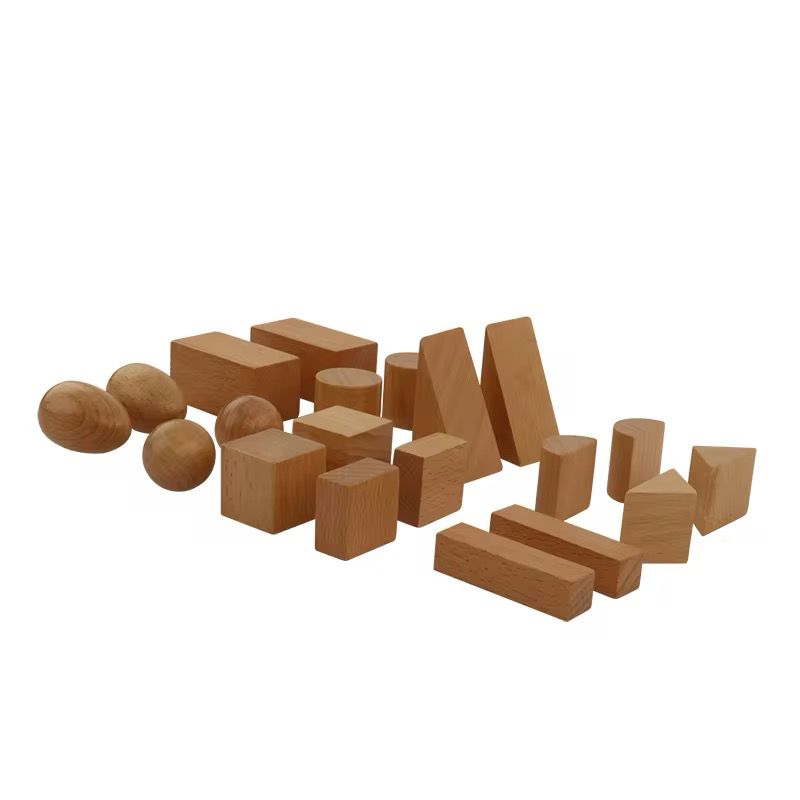 Montessori stereo gnostic solid geometry wooden shapes set for hands-on tactile learning