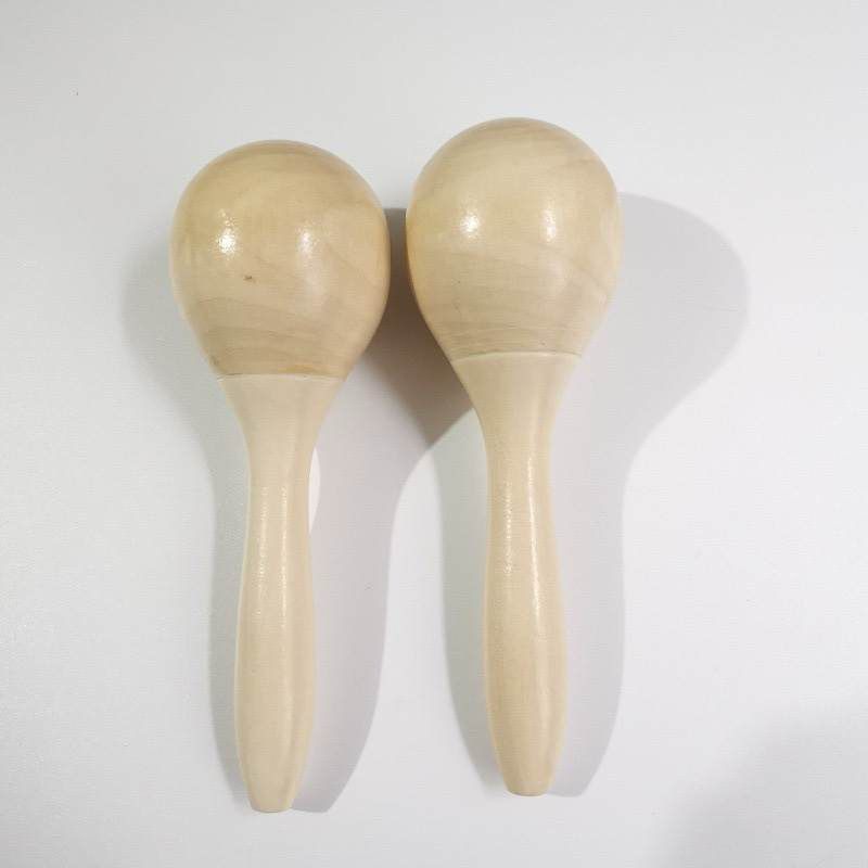 Natural wooden baby rattle set for Montessori infant sensory development and early grasping skills