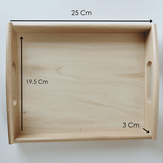 Montessori Wooden Tray - 25 x 19.5 x 3 Cm - Practical Life Activity Tray