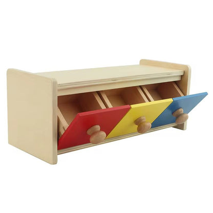 Montessori Box with Bins - Wooden Toddler Material for Refinement of Hand and Eye Coordination