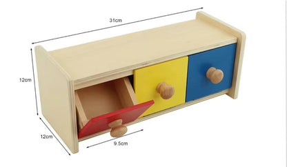 Montessori Box with Bins - Wooden Toddler Material for Refinement of Hand and Eye Coordination