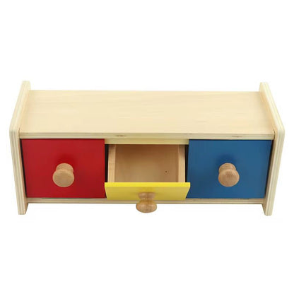 Montessori Box with Bins - Wooden Toddler Material for Refinement of Hand and Eye Coordination