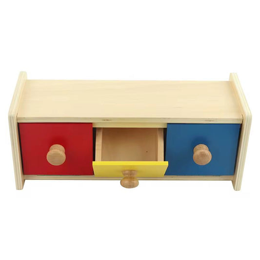 Montessori Box with Bins - Wooden Toddler Material for Refinement of Hand and Eye Coordination