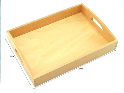 Montessori Wooden Tray - 35 x 25 x 5 Cm - Practical Life Activity Tray