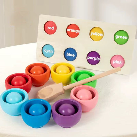 Montessori-Inspired Cup and Ball Color Sorting Activity - Fine Motor and Color Matching Toy