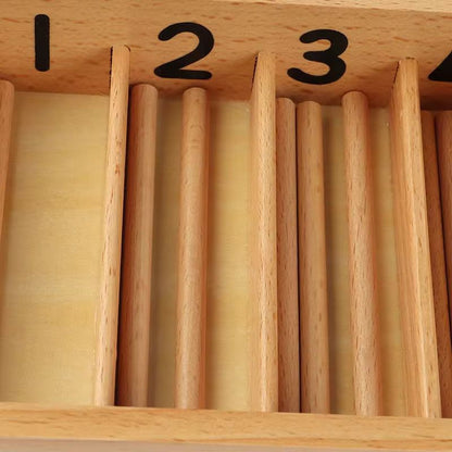 Montessori Spindle Box (Homeschool Version) - Wooden Counting Material with 45 Spindles
