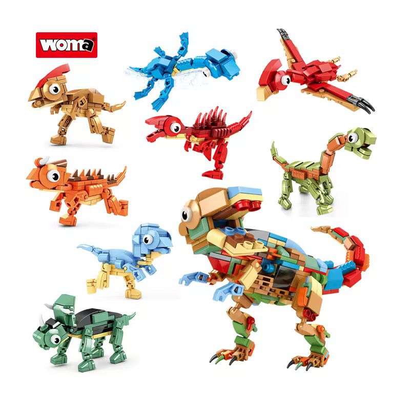 8-in-1 Dinosaur Building Block Set | 604 PCS | LEGO-Compatible Dino Creator Kit