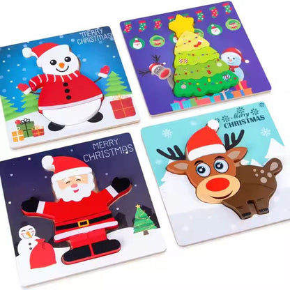 Christmas Wooden Puzzle – Random Style (Santa, Snowman, Tree, or Reindeer)