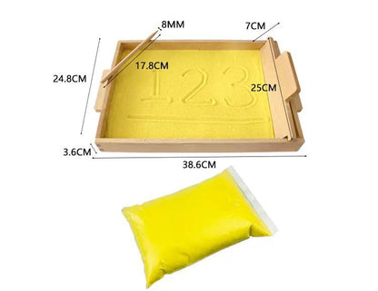 Montessori Sand Tracing Tray | Wooden Sand Writing Box for Early Literacy