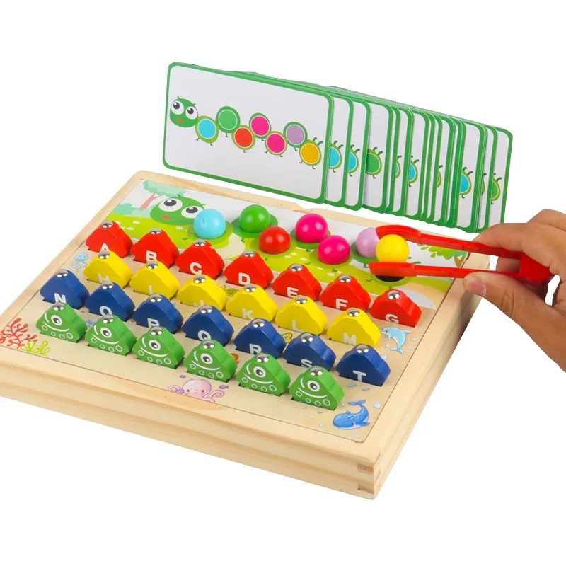 Magnetic Alphabet Fishing and Caterpillar Bead Sorting Game – Montessori-Inspired Activity for Letter Recognition, Sorting and Fine Motor Skills